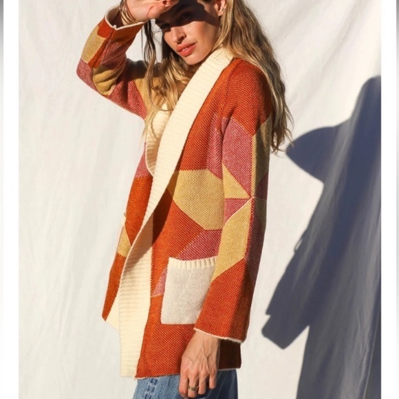 Jens Pirate Booty Freedom Star Belted Cardigan Pink Cream M/L - Picture 6 of 6